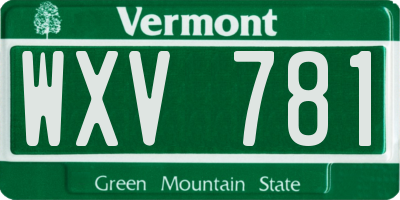 VT license plate WXV781