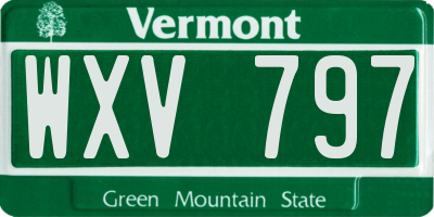 VT license plate WXV797