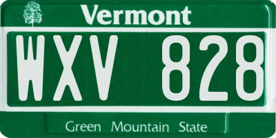 VT license plate WXV828
