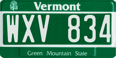 VT license plate WXV834
