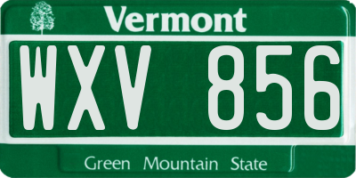 VT license plate WXV856