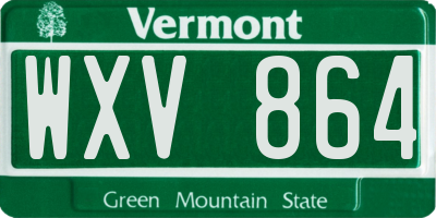 VT license plate WXV864