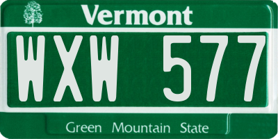 VT license plate WXW577