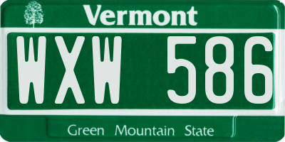VT license plate WXW586