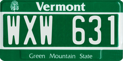VT license plate WXW631