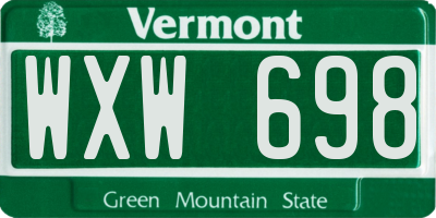 VT license plate WXW698
