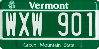 VT license plate WXW901