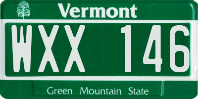 VT license plate WXX146