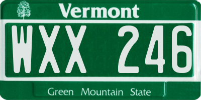 VT license plate WXX246
