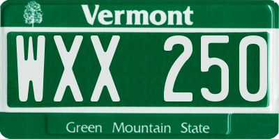 VT license plate WXX250