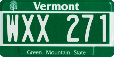 VT license plate WXX271