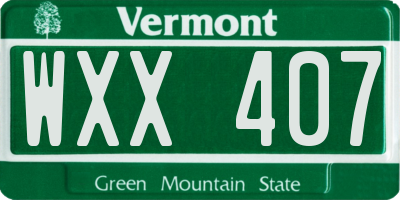 VT license plate WXX407