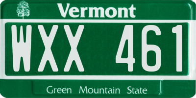 VT license plate WXX461