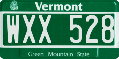 VT license plate WXX528