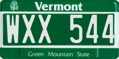 VT license plate WXX544