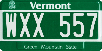 VT license plate WXX557