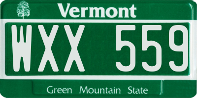 VT license plate WXX559