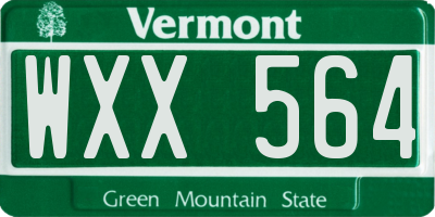 VT license plate WXX564