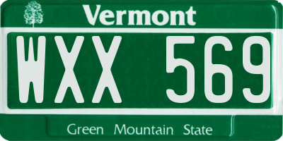 VT license plate WXX569