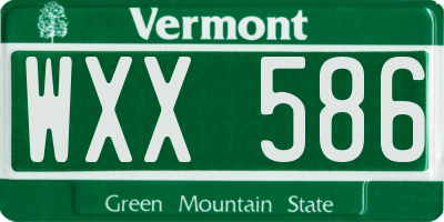 VT license plate WXX586