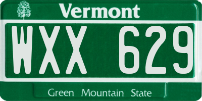 VT license plate WXX629