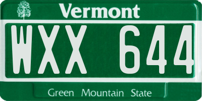 VT license plate WXX644