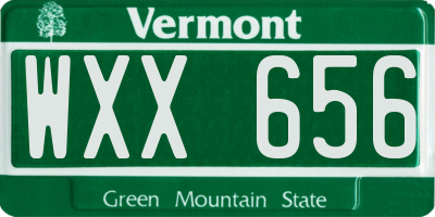 VT license plate WXX656