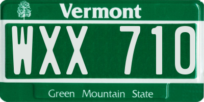 VT license plate WXX710