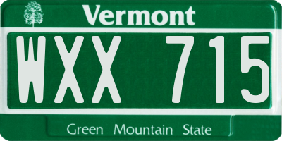 VT license plate WXX715
