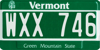 VT license plate WXX746