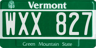 VT license plate WXX827