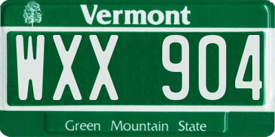 VT license plate WXX904
