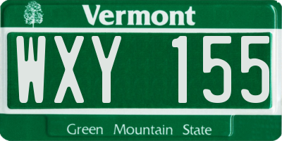 VT license plate WXY155