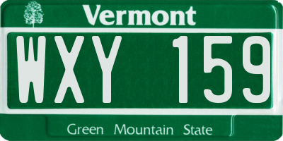 VT license plate WXY159