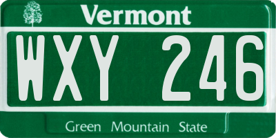 VT license plate WXY246