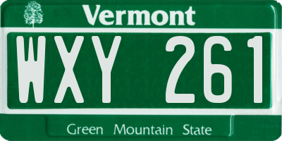VT license plate WXY261