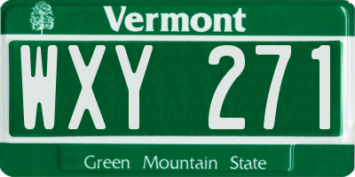 VT license plate WXY271