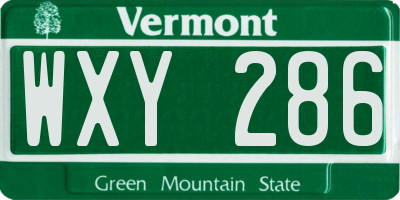 VT license plate WXY286