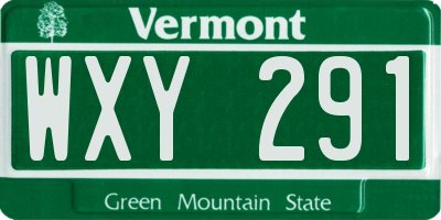 VT license plate WXY291