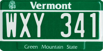 VT license plate WXY341