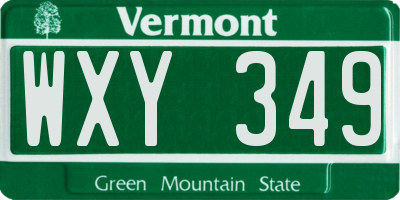 VT license plate WXY349