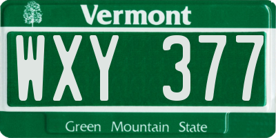 VT license plate WXY377