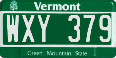 VT license plate WXY379