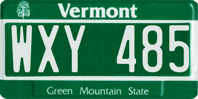 VT license plate WXY485