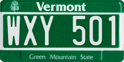 VT license plate WXY501