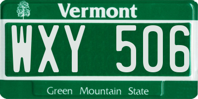 VT license plate WXY506