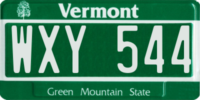 VT license plate WXY544