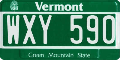 VT license plate WXY590