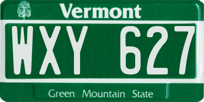 VT license plate WXY627