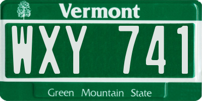 VT license plate WXY741